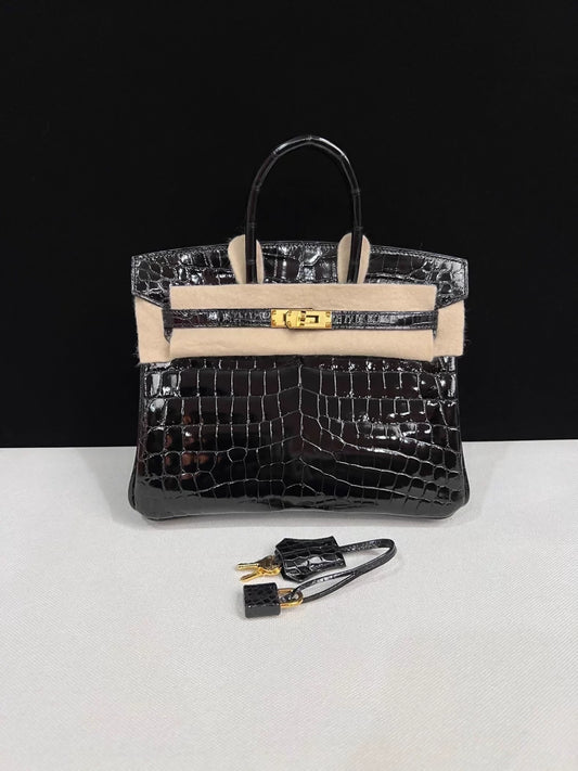 Hermes Birkin 25 Shiny Crocodile leather Gold hardware
