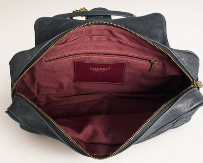 Chanel Black Quilted Iridescent Calfskin Shiva Jumbo Classic Flap Bag GHW
