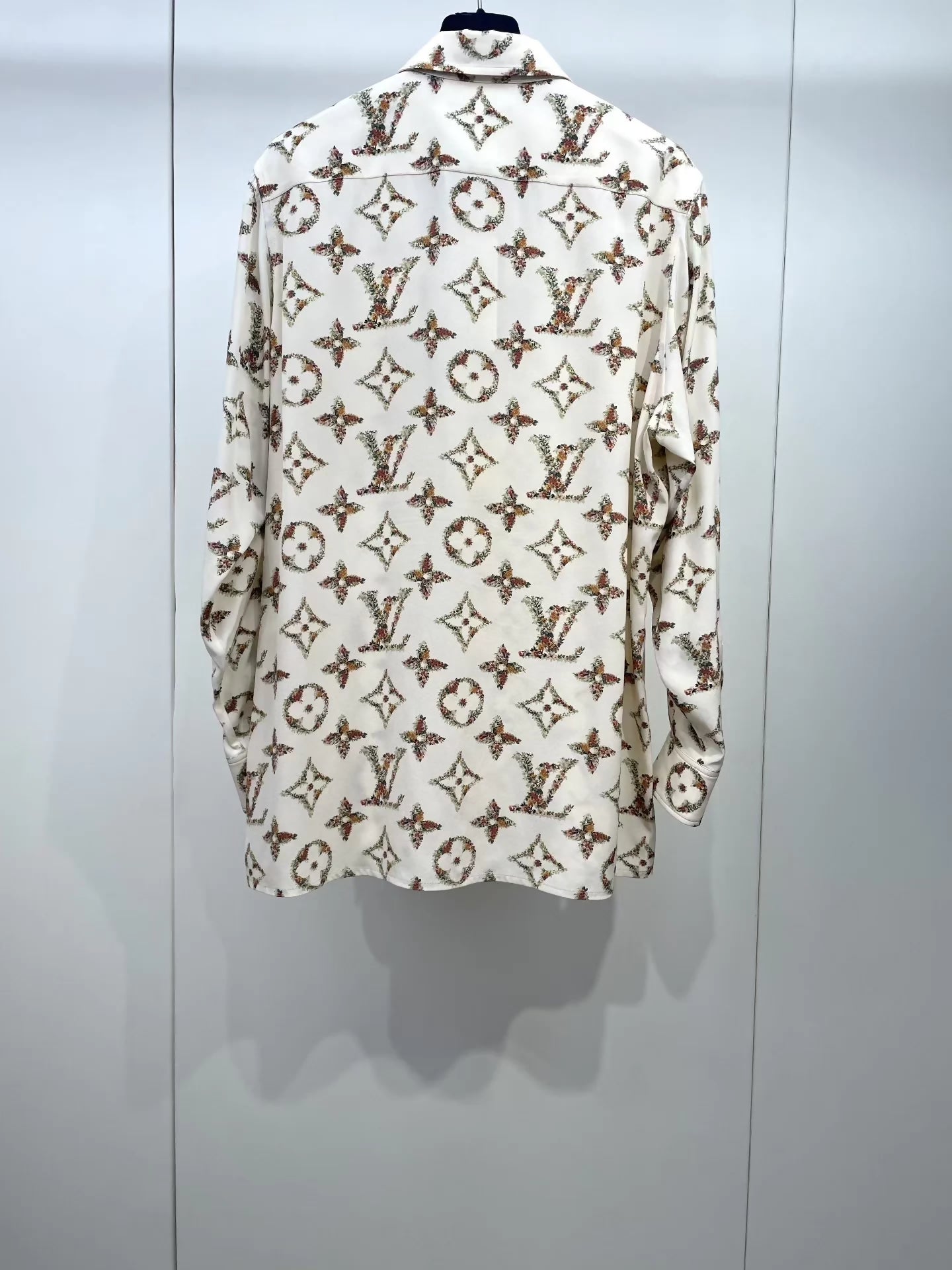 LV 24ss monogram all-over print silk pocket shirt