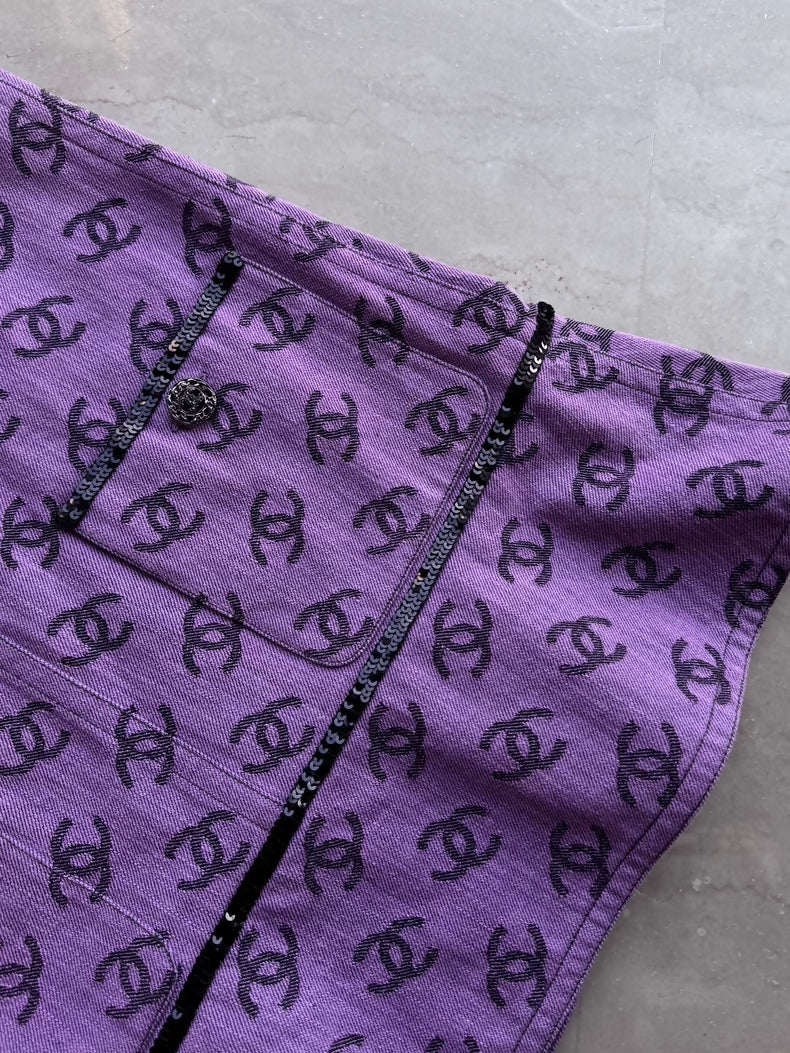 Chanel 22S purple denim CC dress