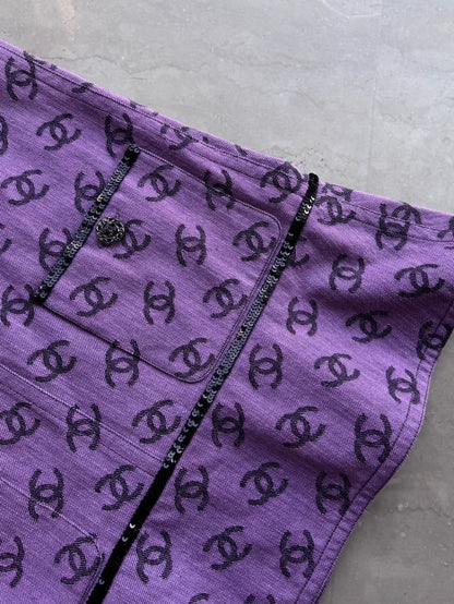 Chanel 22S purple denim CC dress