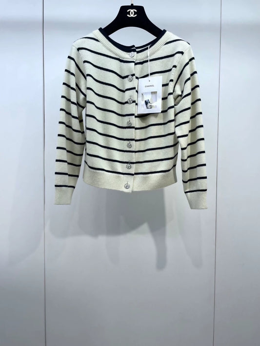 Chanel 25S striped cardigan