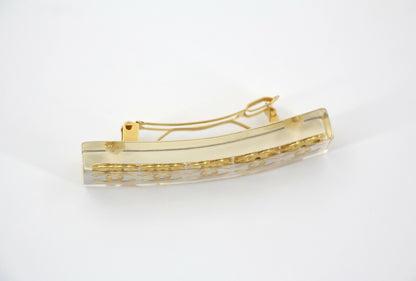 Chanel Vintage 97P Resin Iridescent Resin Five Gold-Tone CC Logos Hair Clip