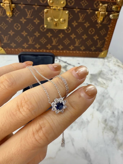 Harry Winston Sapphire Diamond Sunflower Necklace