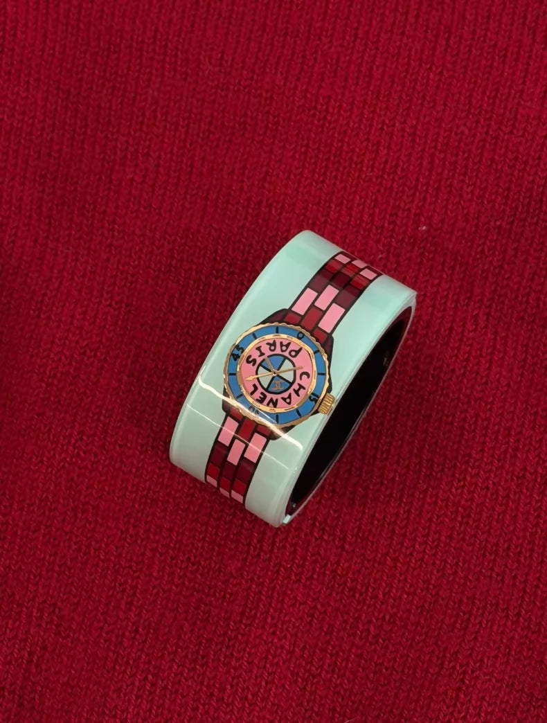 Chanel 23A Pink Blue Watch Bracelet