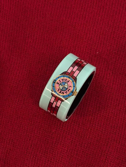 Chanel 23A Pink Blue Watch Bracelet