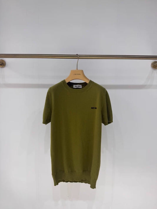 Miu Miu Green Cashmere Knit Sweater