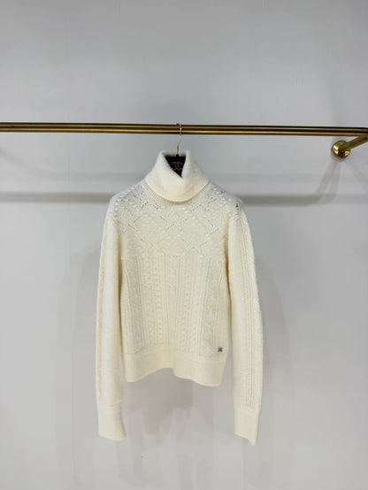 Chanel 23N ecru turtleneck sweater