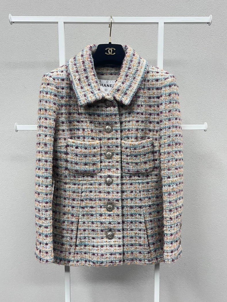 Chanel 18A mixed color tweed jacket