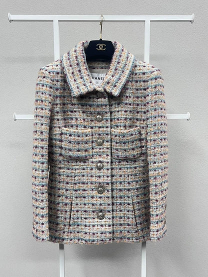 Chanel 18A mixed color tweed jacket