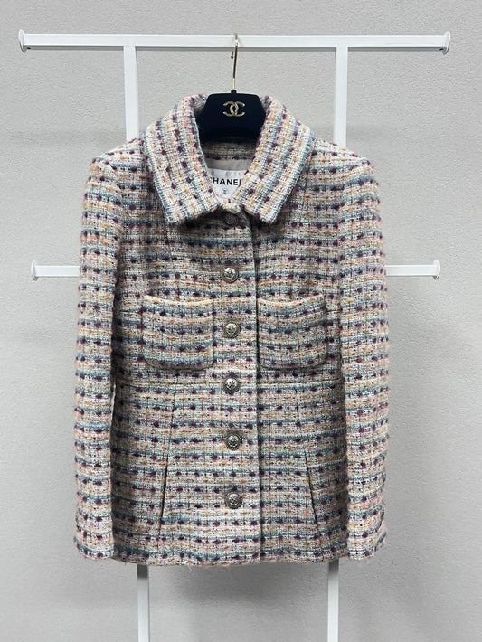 Chanel 18A mixed color tweed jacket
