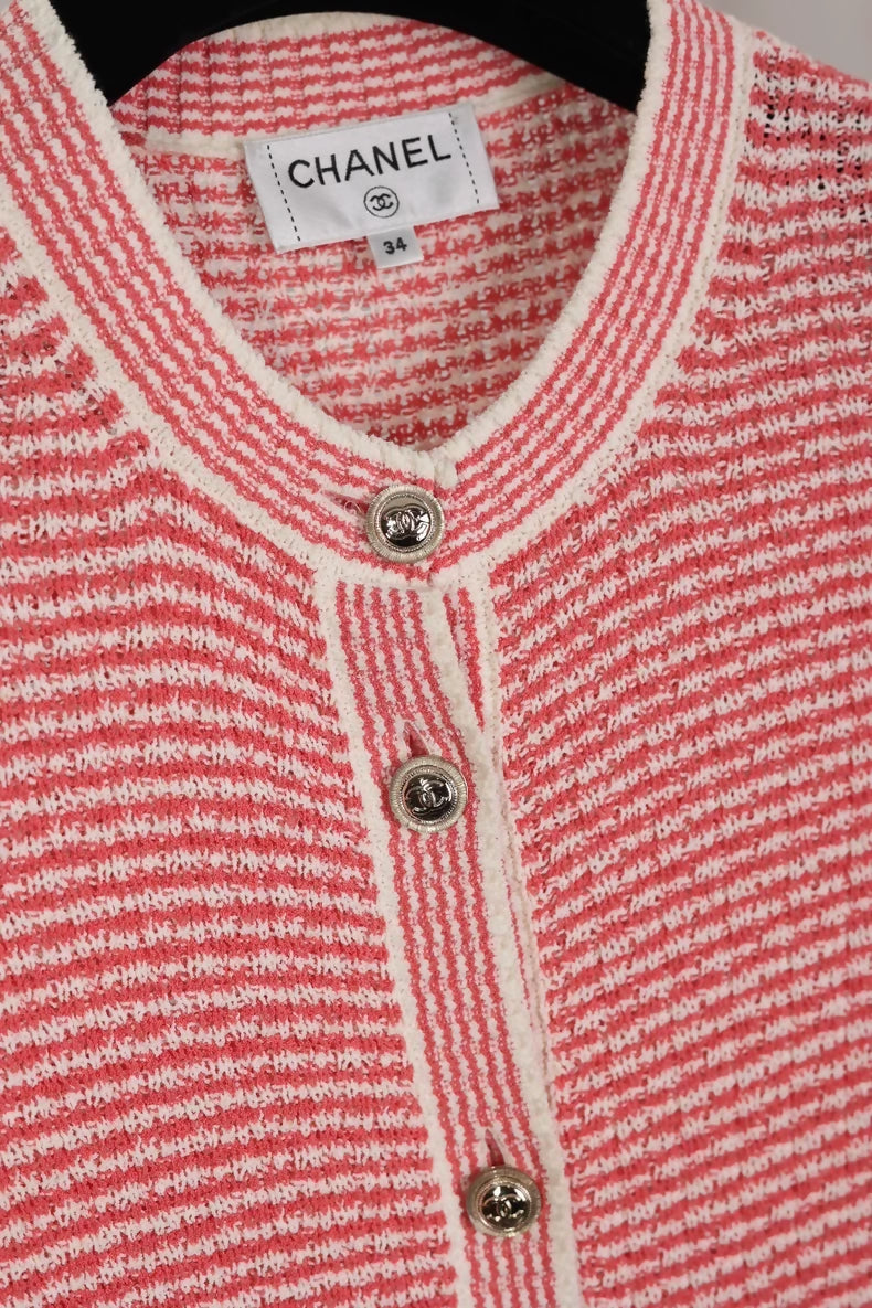 Chanel 21C Rose Red Long Cardigan