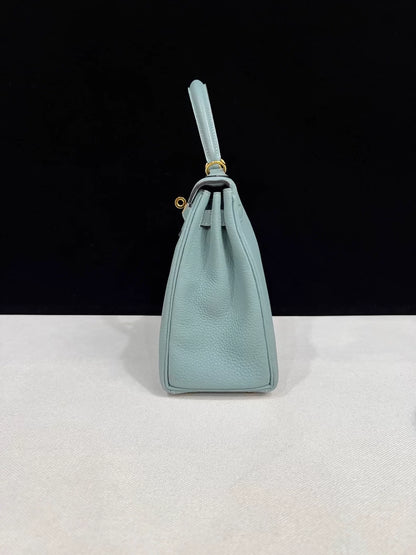 Hermes Kelly 25 sky blue Togo leather with gold hardware