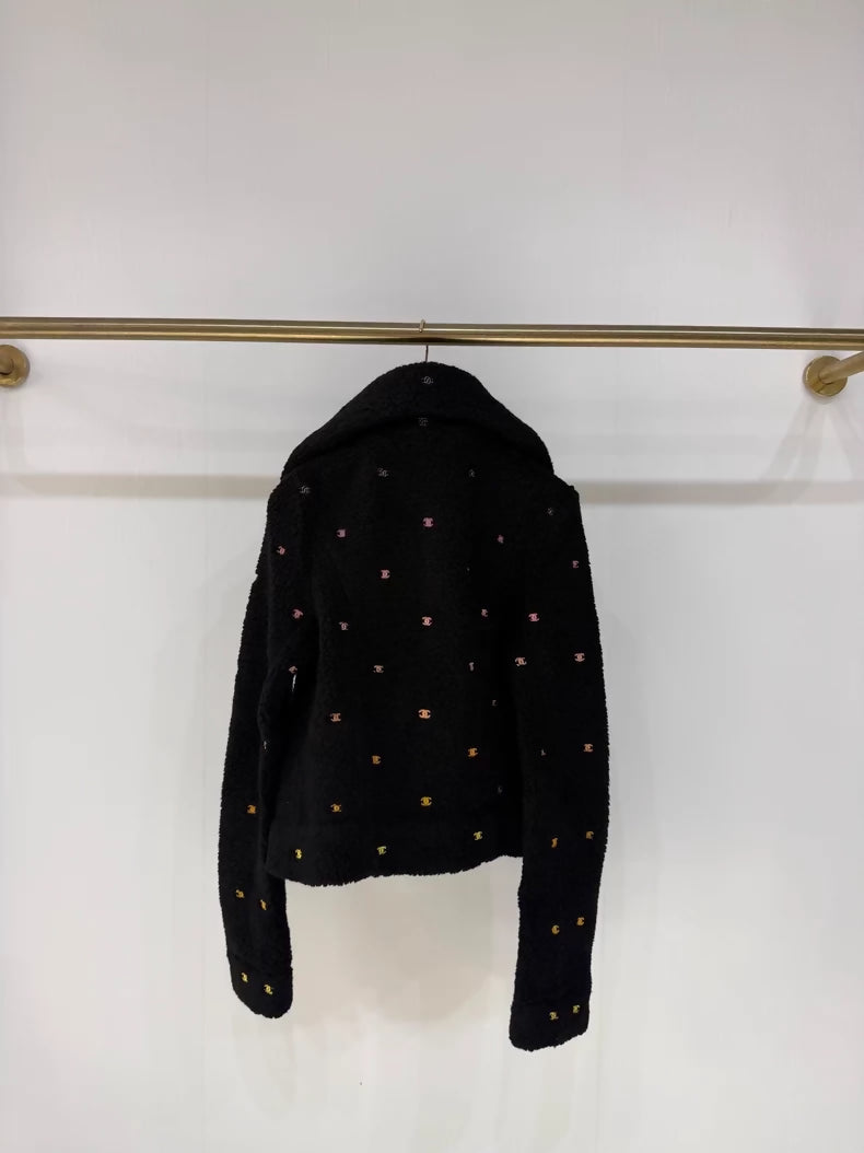 Chanel 24C Double C shearling Black Jacket