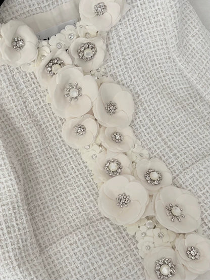 Chanel 25C white Camellia Jacket