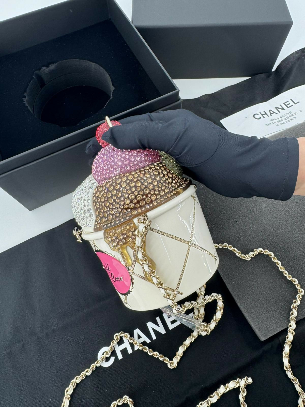 Chanel 2026 Rhinestone Gelato Ice Cream Multicoloured Minaudière Evening Bag