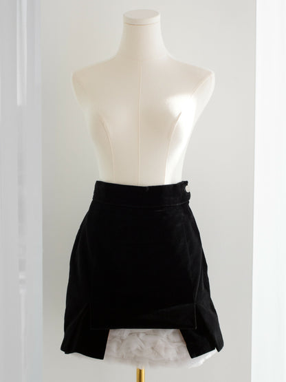 vivienne westwood vintage fall 1991 black velvet white tulle bustle skirt