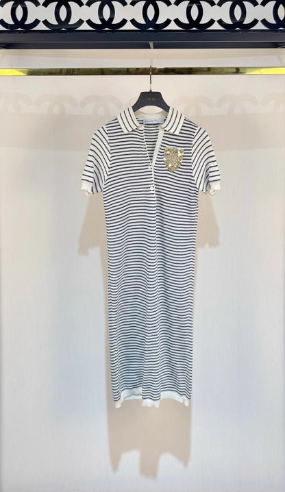 Dior black and white striped dress