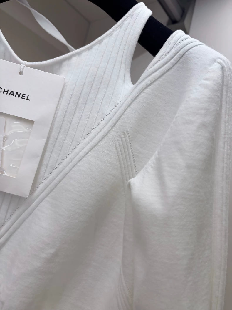 Chanel 24B White Knit top
