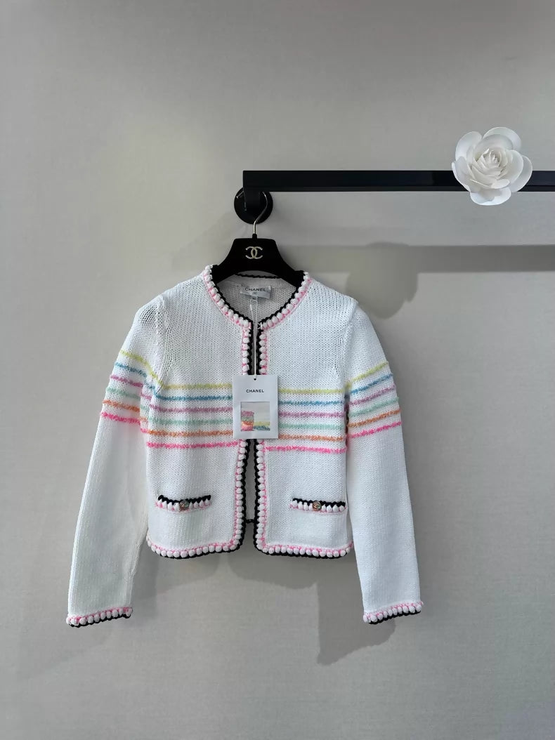 Chanel 24S white Knit Cardigan