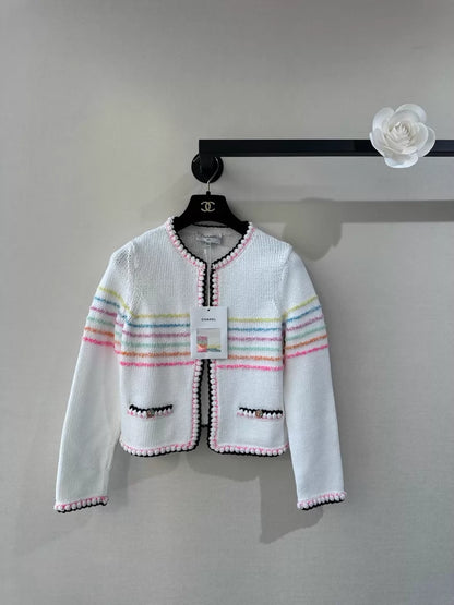 Chanel 24S white Knit Cardigan