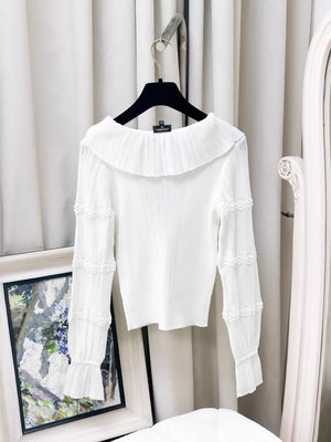 Chanel 24S White Knit Top