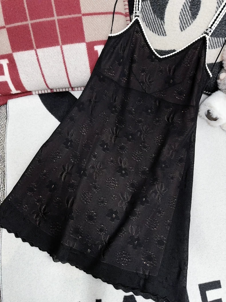 Chanel 24B Black Lace Dress