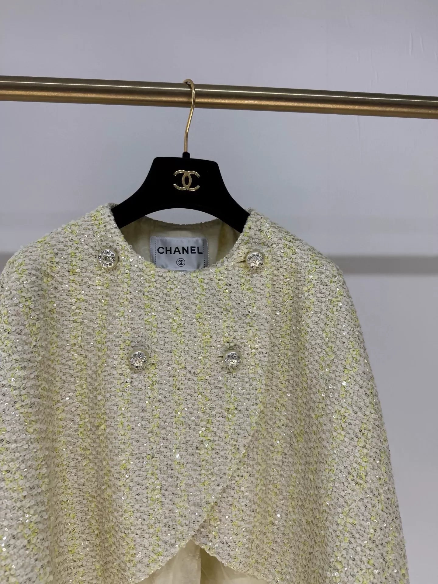 Chanel 23S light yellow Sequin Jacket