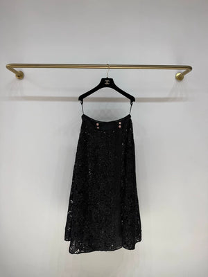 Chanel 24S black lace skirt