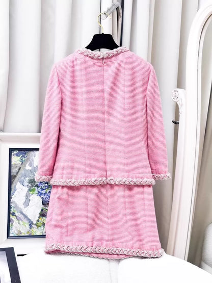 Chanel 23C pink tweed dress
