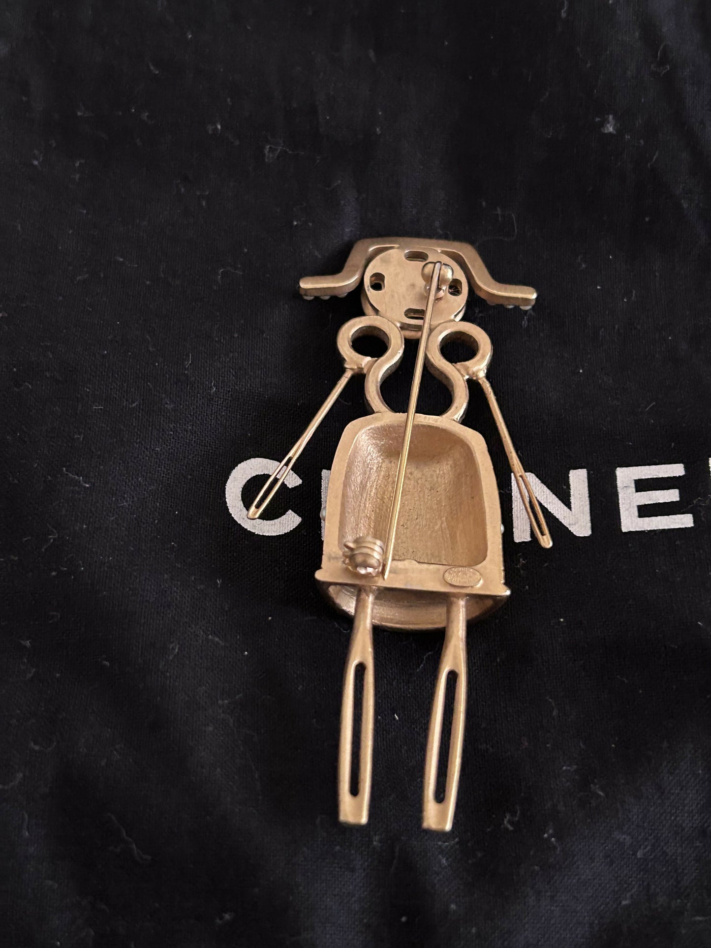 Chanel Runway Fall 2003 Gold-Tone Sewing Lady brooch