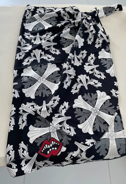 Chrome Hearts beach scarf skirt