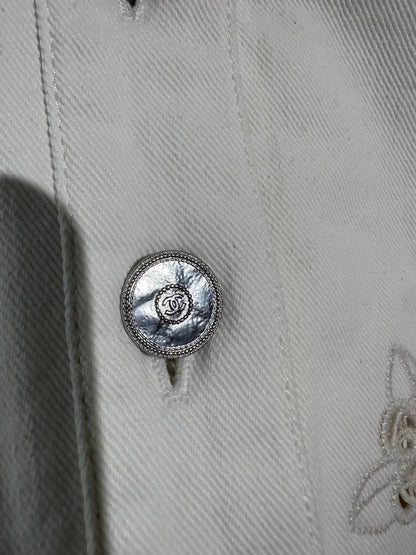 Chanel 24P white denim jacket