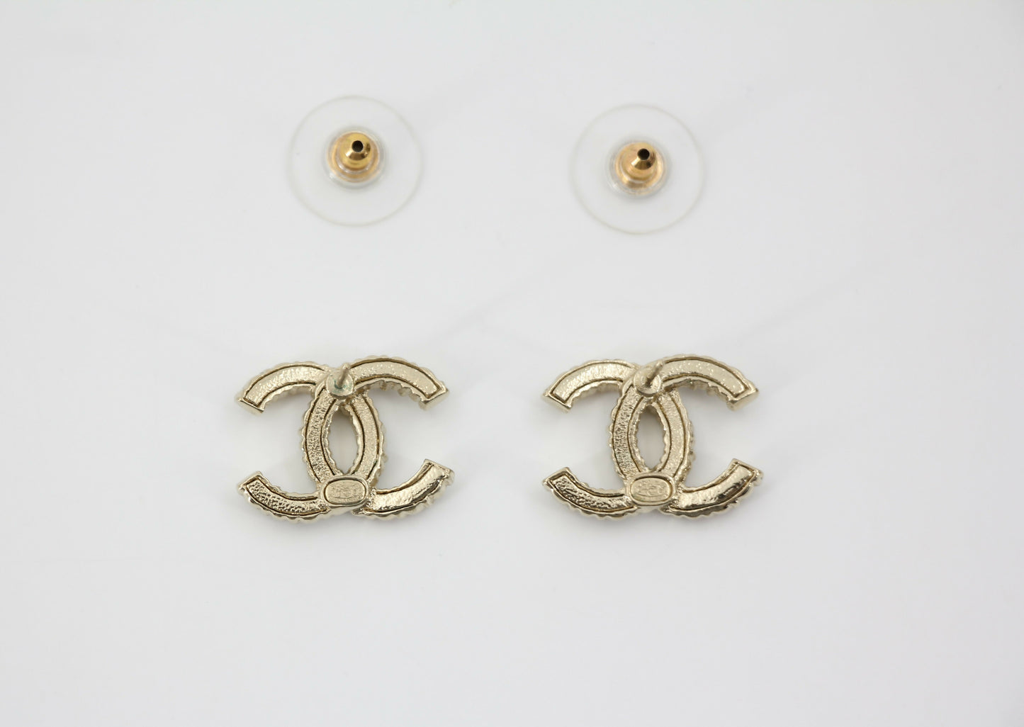 Chanel A19S Rhinestone Multicoloured CC Logo Stud Earrings
