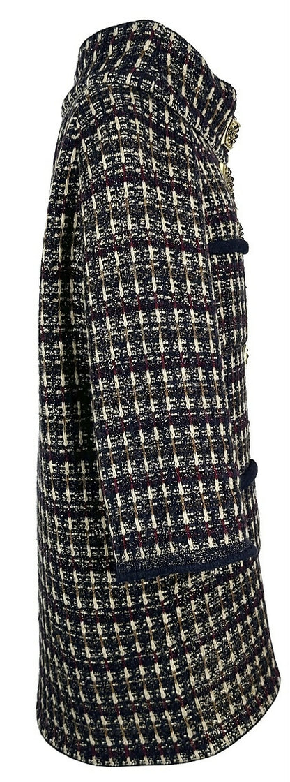 Chanel 11A Paris-Byzance Tweed Long Coat FR 44