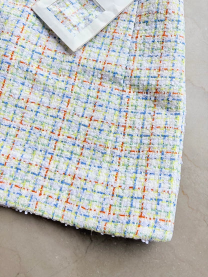 Chanel 25C white Tweed Mini Skirt