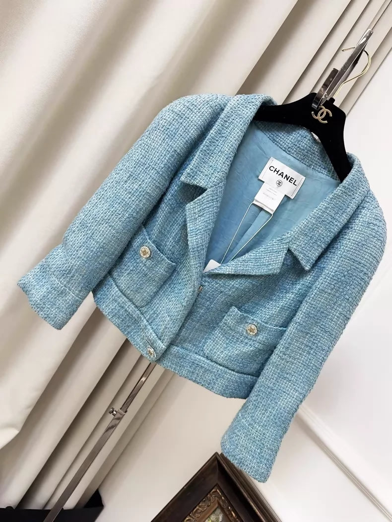 Chanel 2013 blue tweed jacket