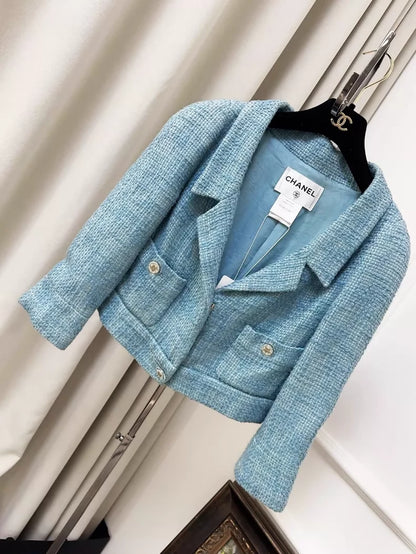 Chanel 2013 blue tweed jacket