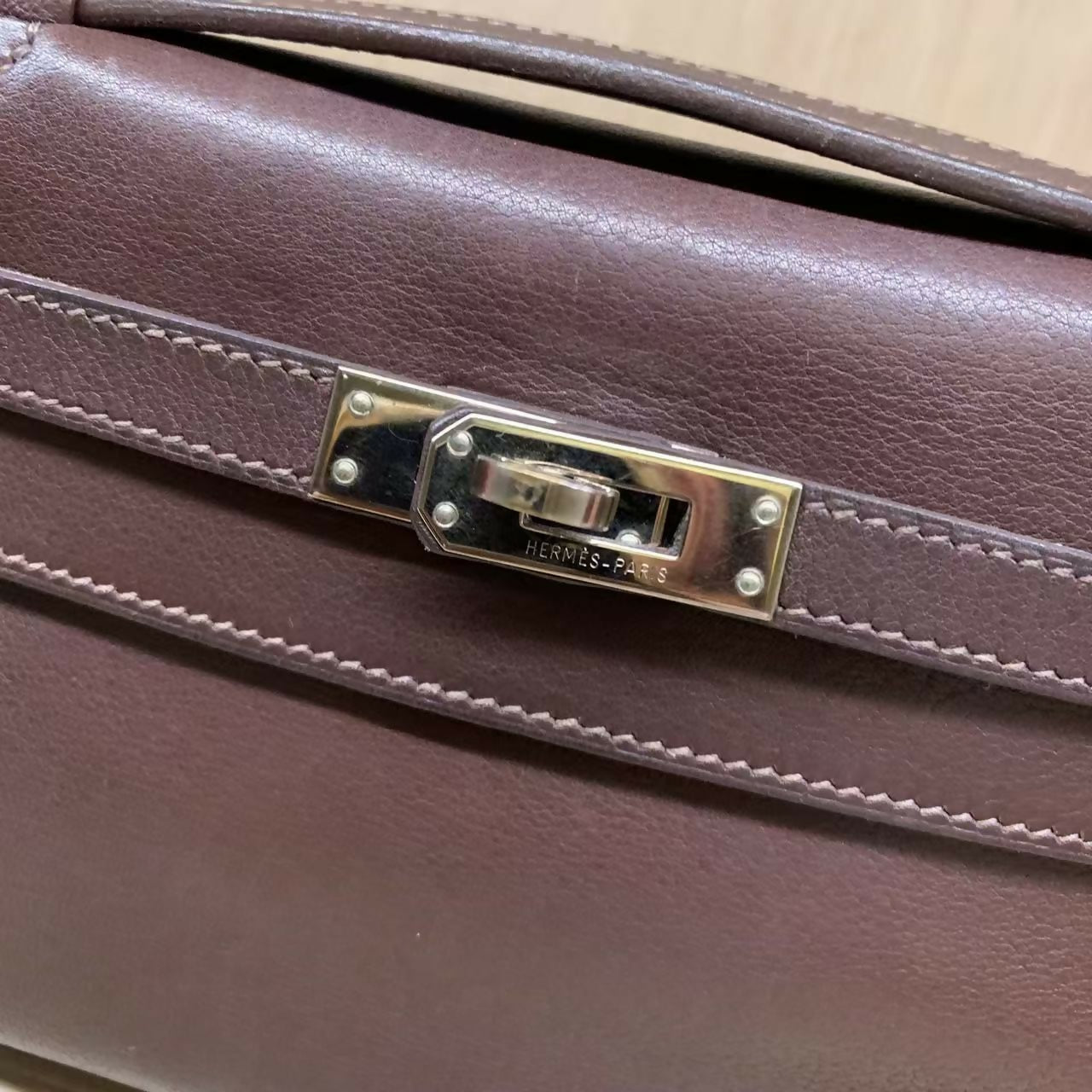 Hermes vintage brown Kelly pochette