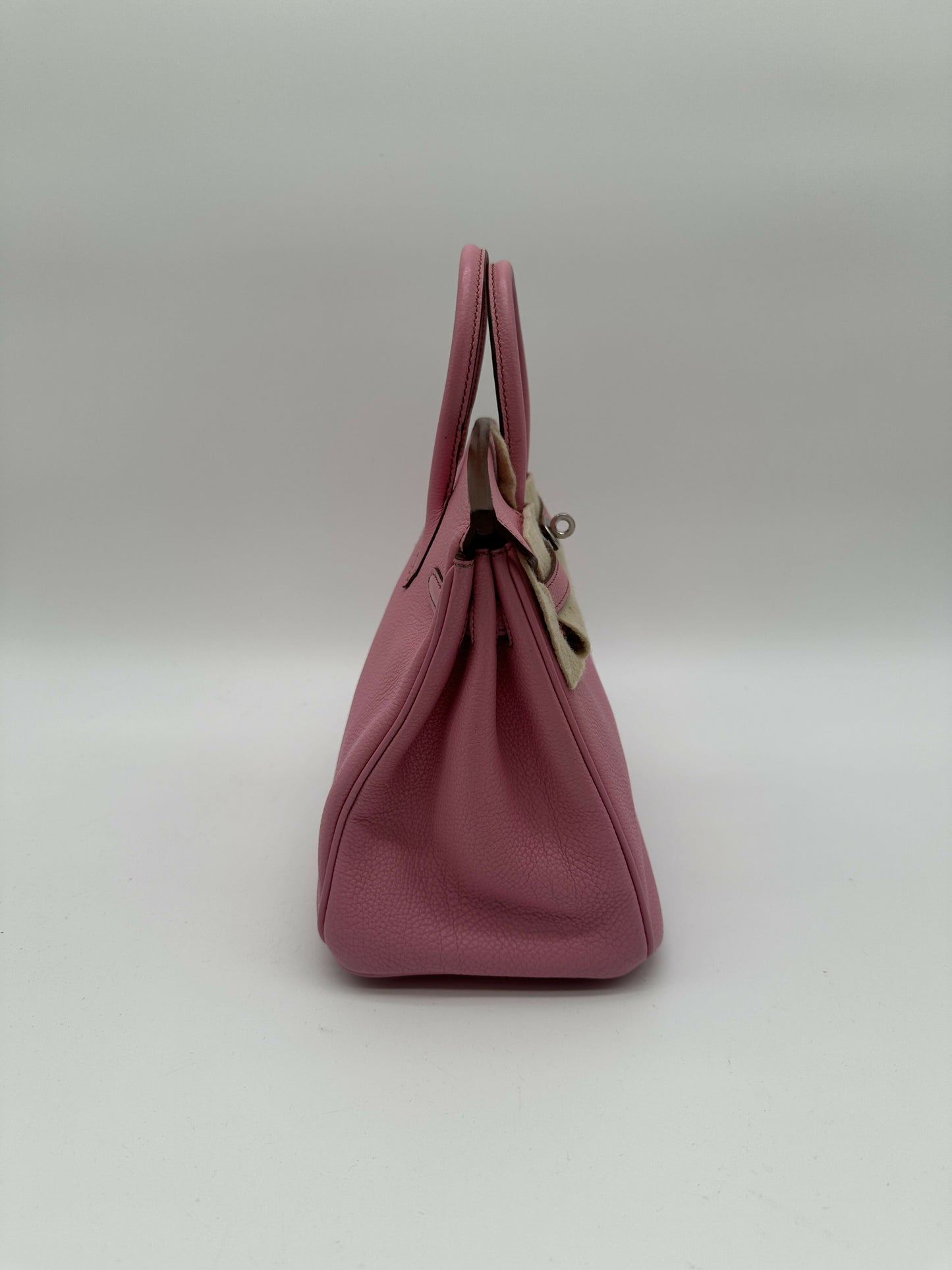 Hermes Preloved Like New Birkin 25 Bubblegum PHW Stamp [N]