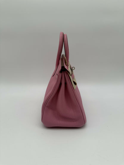 Hermes Preloved Like New Birkin 25 Bubblegum PHW Stamp [N]