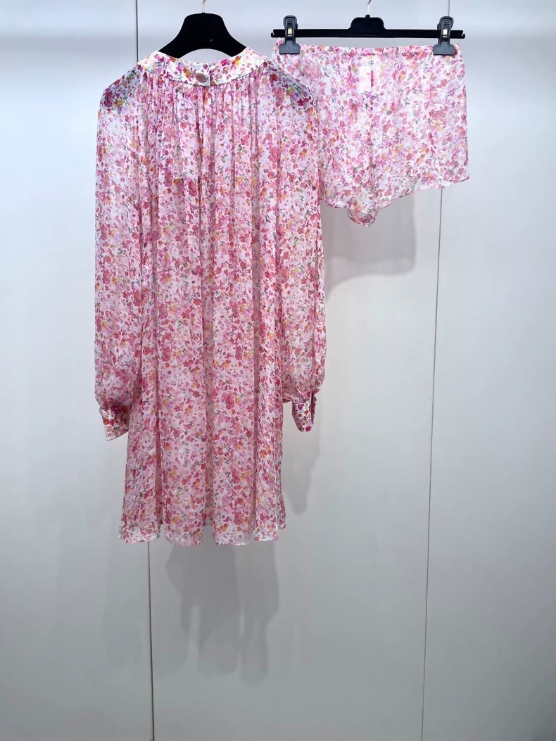 Chanel 25 pink print Dress with matching shorts