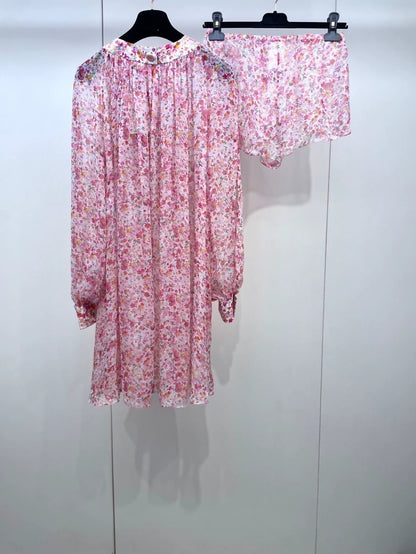 Chanel 25 pink print Dress with matching shorts