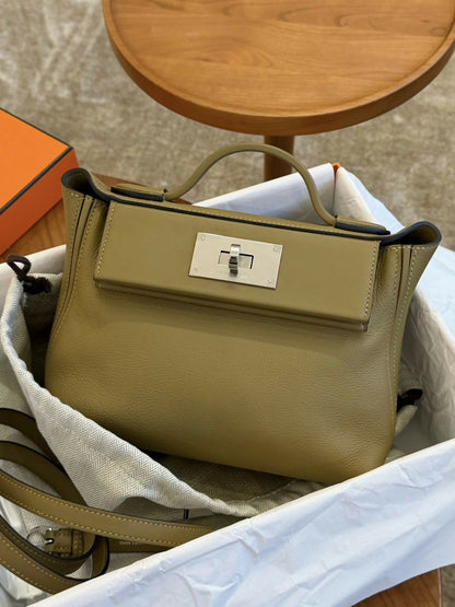 Hermès 24/24 Mini Chai / Biscuit Swift Leather with Hardware G Stamp