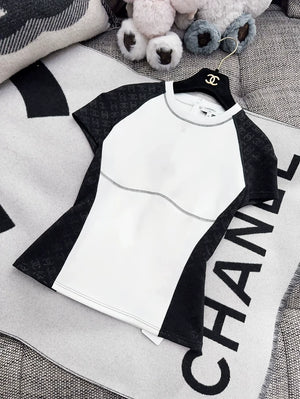 Chanel 24C black and white T-shirt
