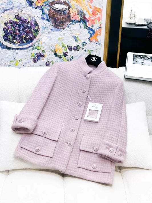 Chanel 24K pink tweed coat