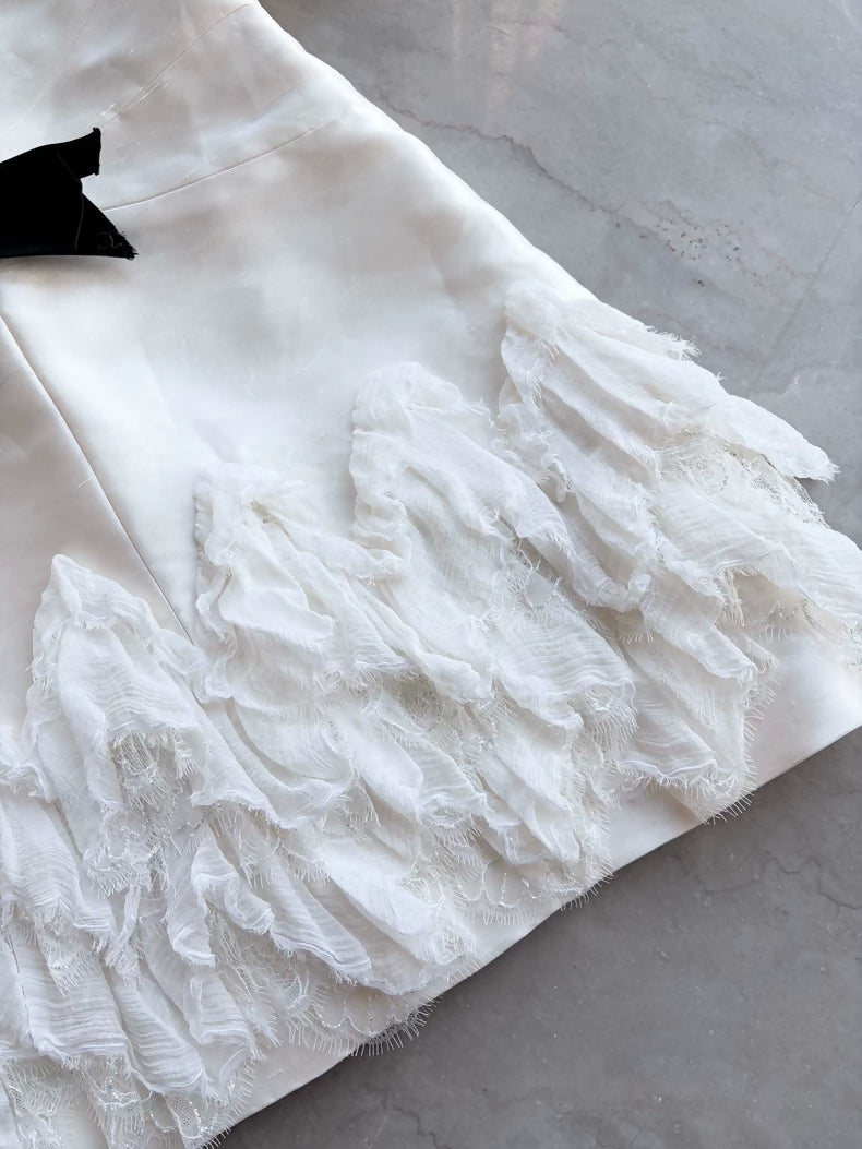 Chanel 2018 White Silk Bow Dress