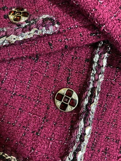 Chanel 22A Limited Edition Burgundy Tweed Jacket