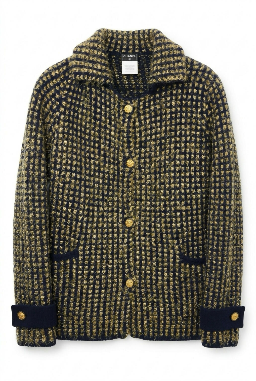 CHANEL 09A MOSCOW TWEED NAVY GOLD JACKET IMPERIAL Eagle CC Buttons