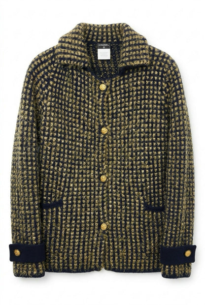 CHANEL 09A MOSCOW TWEED NAVY GOLD JACKET IMPERIAL Eagle CC Buttons
